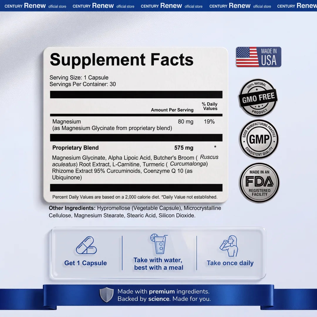 Century Renew supplement facts